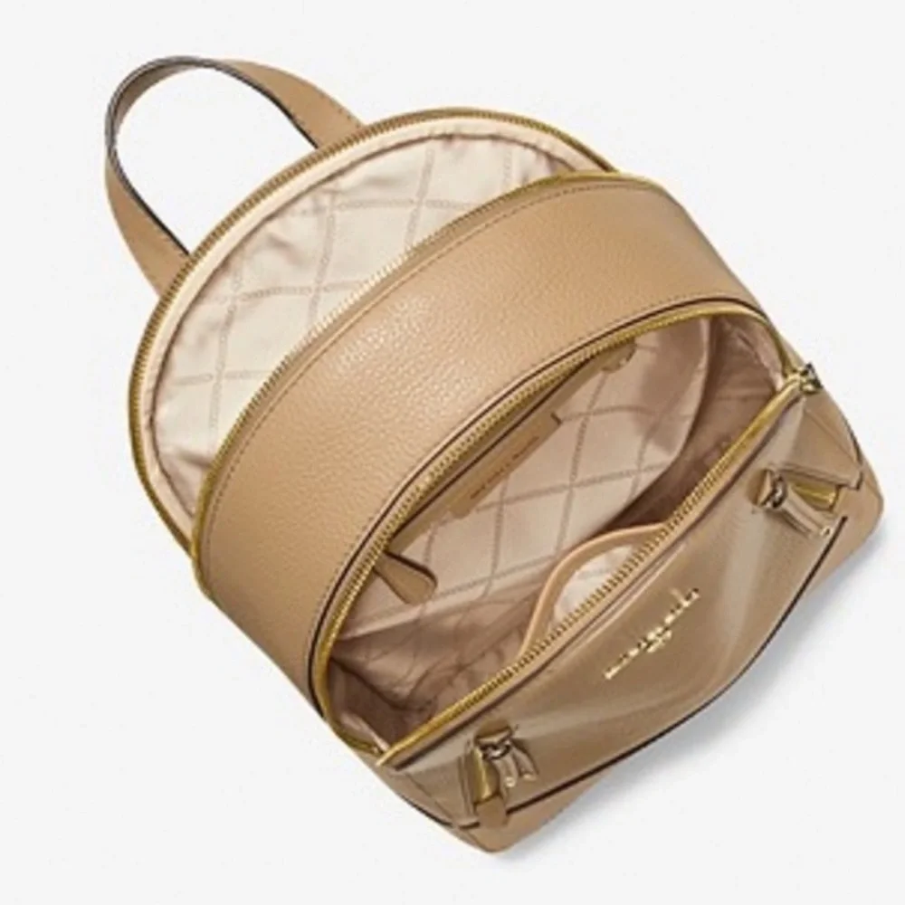 Michael Kors Brooklyn Signature Logo Semi Lux Medium Tan Backpack